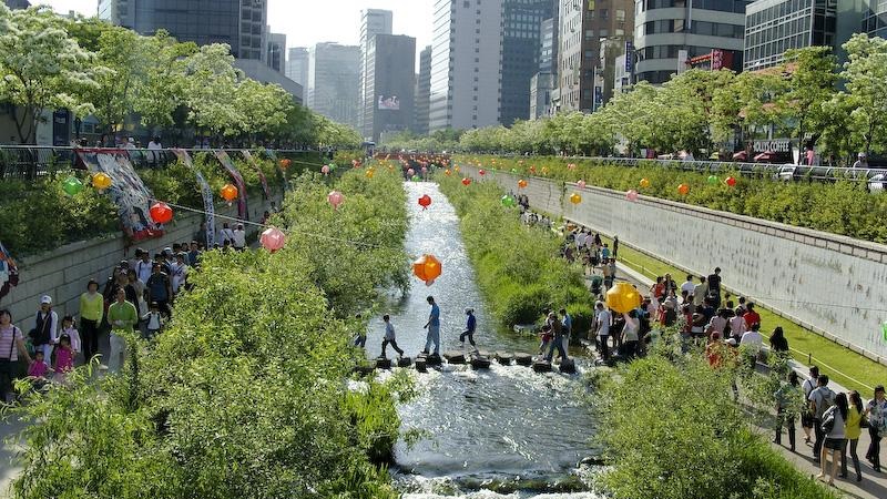 Cheonggyecheon River in Seoul, South Korea