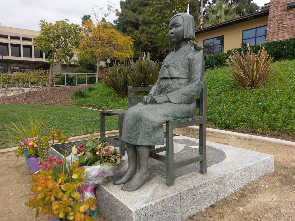 Peace Monument erected in Glendale, California in 2013. This is a replica of the Statue of Peace located in Seoul, South Korea